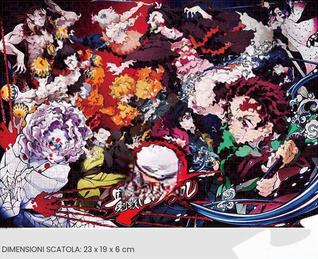 Fantasma Uccidere Puzzle Popolare Anime Kimetsu - Cartoon Tema Jigsaw per Adulti e Bambini - Sfida Famiglia Gioco 1000 Pezzi in Carta