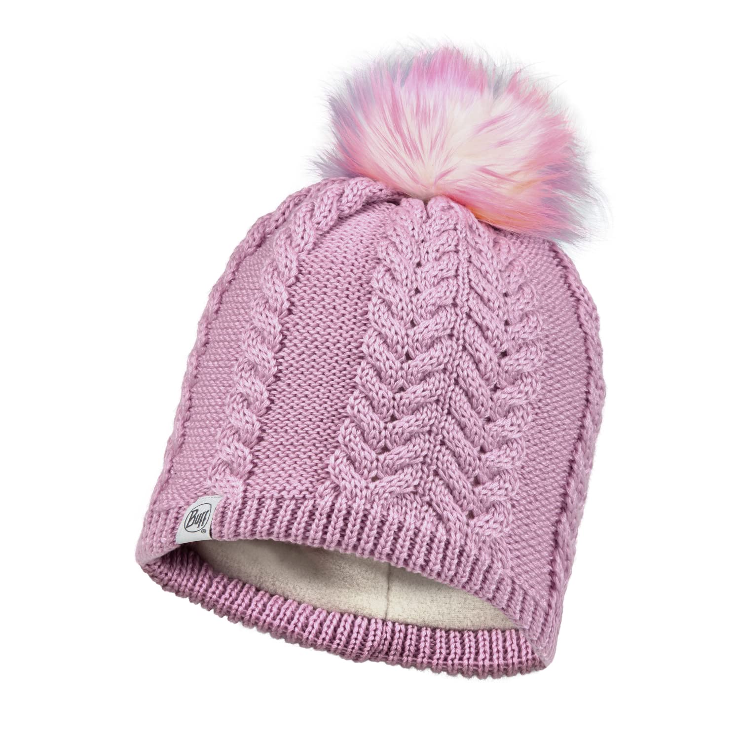 Buff Damska czapka z dzianiny Nina Lilac Sand i Polar dla dzieci
