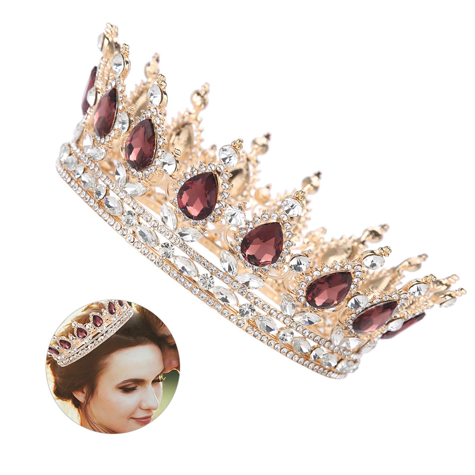 Korona dla dorosłych i panny młodej, tiara ozdoba do włos, [Stop metali], stras.