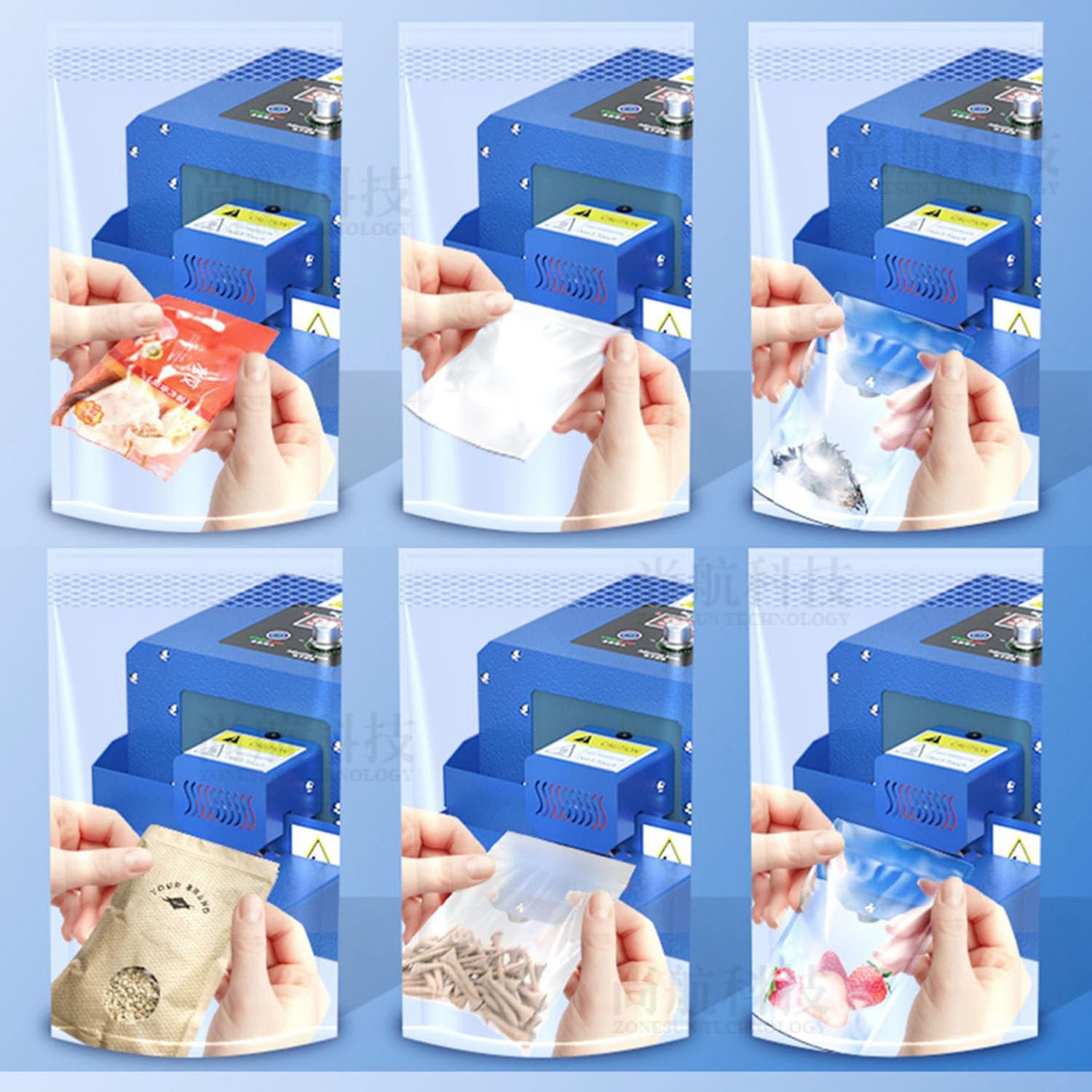 Máquina automática de sellado térmico de bolsas de plástico, sellador de banda continua de 5 m/min para películas de bolsas de PVC, bolsas de papel de aluminio, bolsas de papel Kraft - Máquina de se