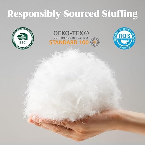 Miniatura 2 de puredown Edredón de plumas de ganso tamaño individual  Relleno de edredón para todas las estaciones, edredón de plumas de calidez media, ultra suave