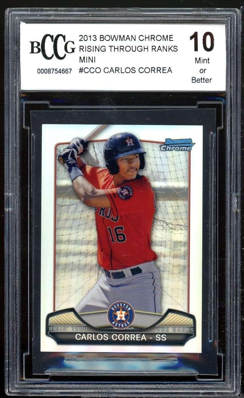Carlos Correa Rookie Card 2013 Bowman Chrome RTTR Mini #cco BGS BCCG 10 - Baseball Slabbed Rookie Cards