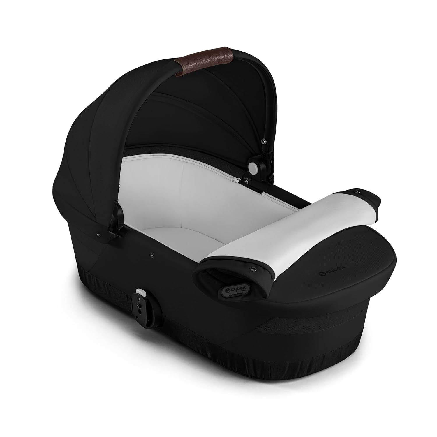 Cybex eGazelle/Gazelle S Cot Baby Bassinet - Easy-Carry Ergonomic Handle, Sun Canopy & Spacious, Cozy Interior, Compatible Gazelle S Stroller, Moon Black