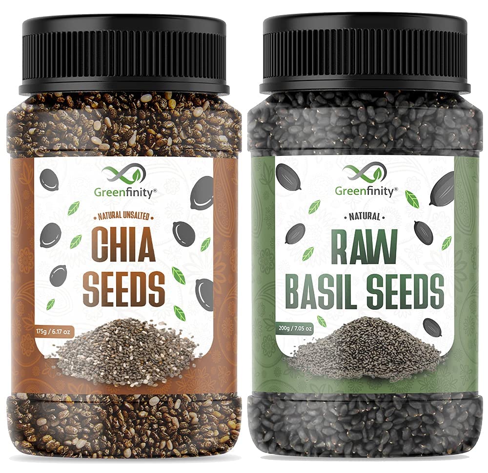 GreenFinity: Best Seeds Combo - 375g (Basil Seeds/Sabja Seeds - 200g, Chia Seeds - 175g) (Pack of 2) (B09SKV1K2V) Amazon Price History, Amazon Price Tracker