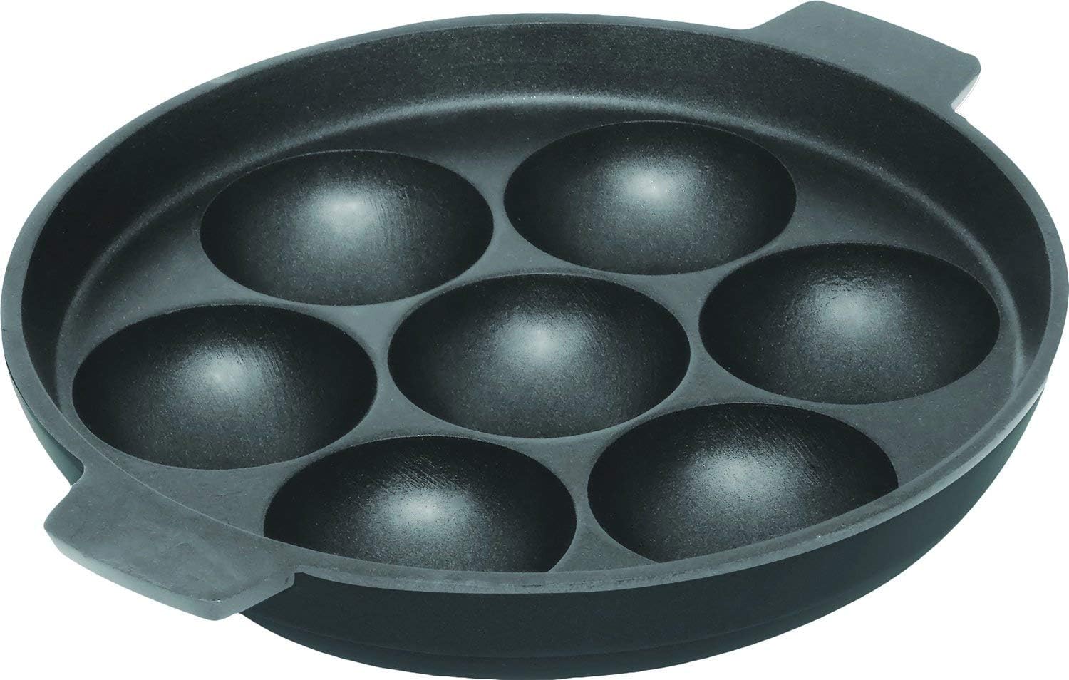 6th Planet Nonstick Die Cast Paniyaram Pan Induction Base 7 Pit with Heat Resistant Mitten