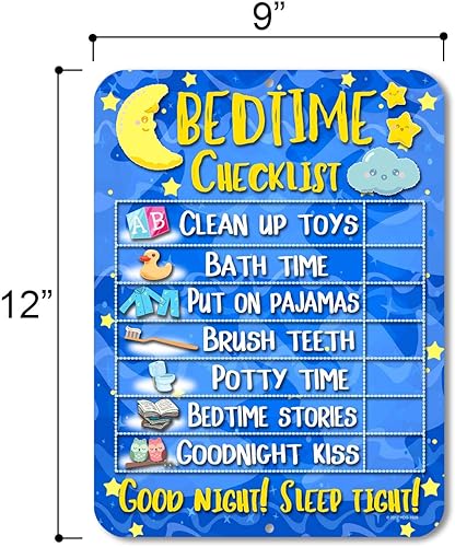 Miniatura 8 de Honey Dew Gifts Lista de verificación de la hora de acostarse - Tabla de recompensas de estrellas de rutina para niños y autismo, calendario de