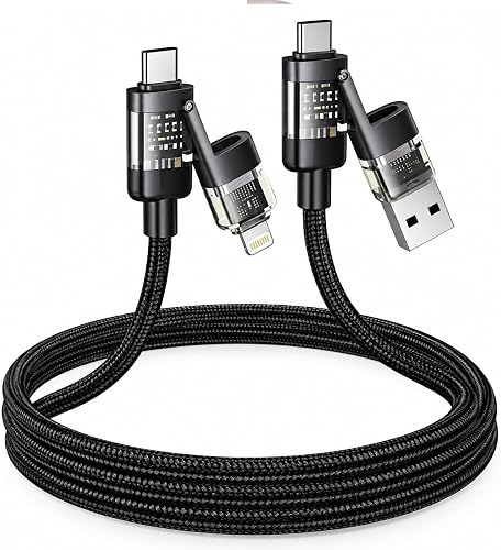 240W Multi Charging Cable Type-C to USB + Type-C to Lightning Fast Charger