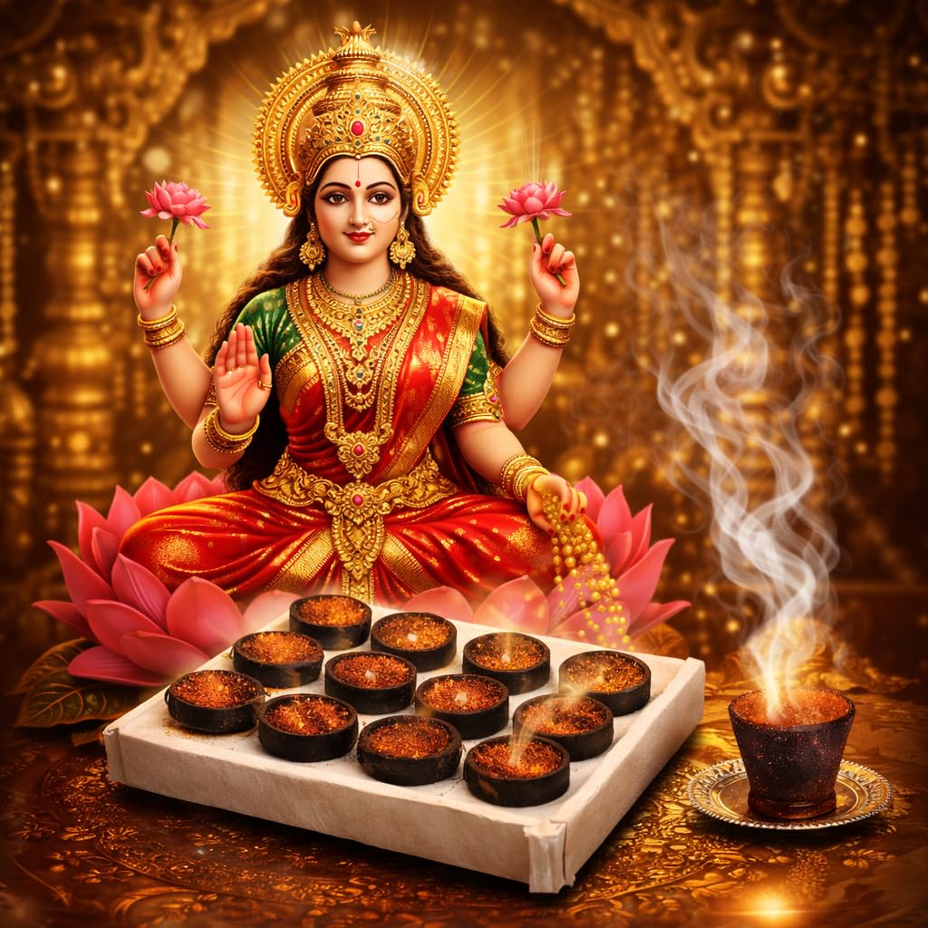 Herbal Sambrani Dhoop Cups Pack of 6 (72 Cups) with 1 Burner Plate | Natural Loban for Pooja, Meditation, Yoga & Home Fragrance | Long Lasting Calm Aroma-picture-25