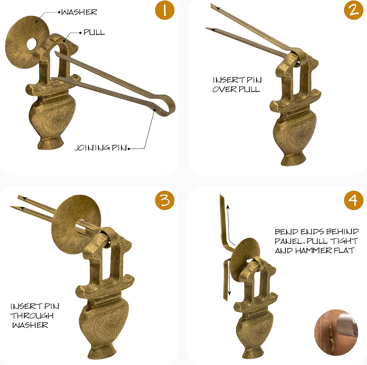 Hardware Philosophy “Golden Furnace” Pulls 3.5 Inches - Set of 2 - Architectural, Interior Design, Furniture Cabinet Customization Hardware
