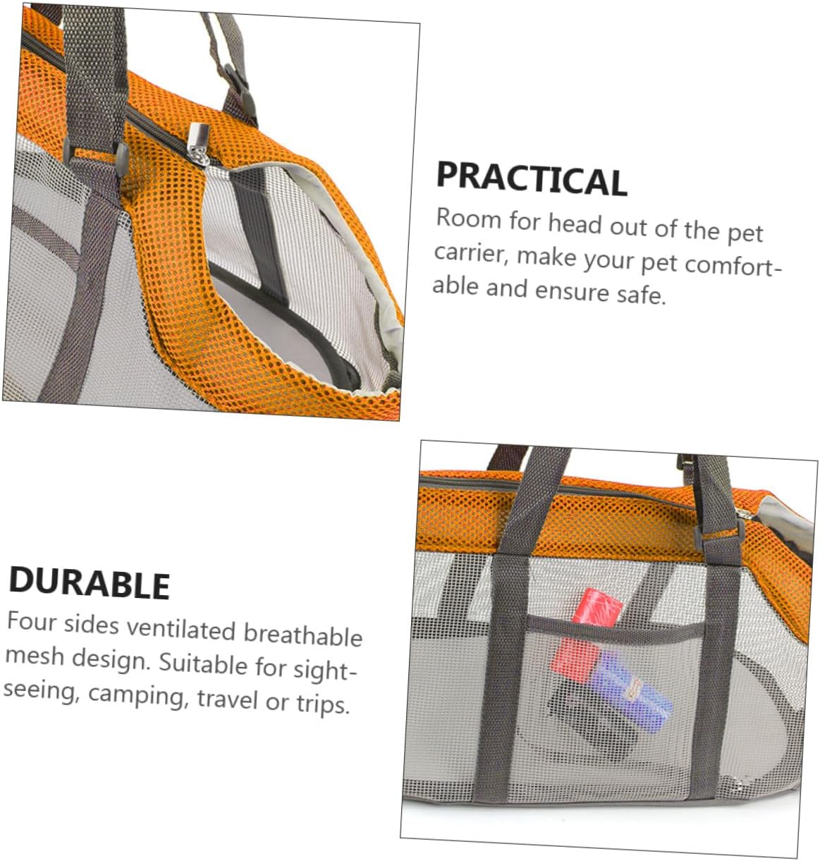 Angoily Breathable Nylon Mesh Pet Carrier Bag for Dogs and Cats Portable Handheld Dog Purse with Spacious Ventilated Design Lightweight Puppy Travel Handbag for Hiking and Outdoor Use