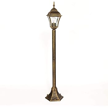 Aussen Stehlampe Gold Antik E27 Aluminium Ip43 106cm Rustikale Wegeleuchte Garten Einfahrt Terrasse Amazon De Kuche Haushalt