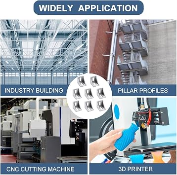 8Pcs Aluminium Extrusion Inside Corner Bracket, 4040 Aluminum Angle Mounting Brackets, Corner Brace Connector Extrusion Profile L-Angle Brackets for Doors, Windows, Furniture