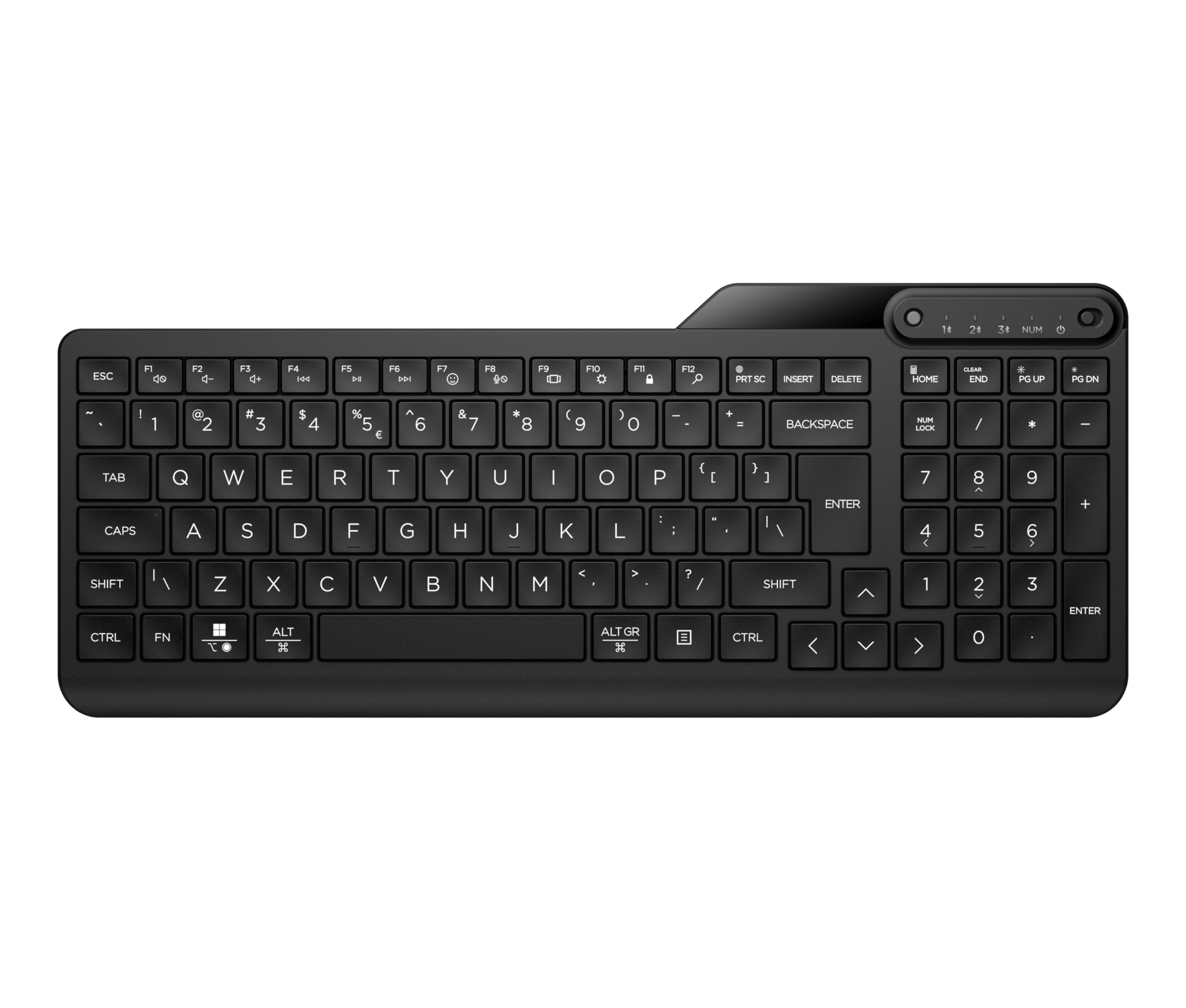 HP 460 Multi-Device Bluetooth Keyboard | Compatible with Chrome, PC or Mac | Bluetooth | Connect up to 3 Devices | Quick Switch Button | 12 Programmable Shortcut Keys | Up to 24 Months Battery | Black