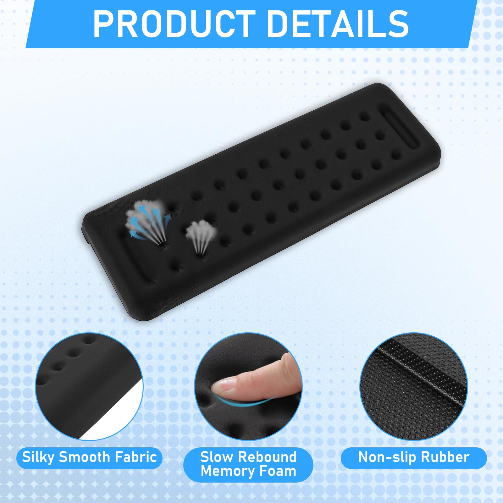 2 Pezzi Poggiapolsi Tastiera a Forma di L, Antiscivolo Appoggiapolsi Ergonomico Poggia Gomito da Scrivania, Poggiapolsi per Tastiera Memory Foam, Wrist Rest Pad per Ufficio e Lavoro