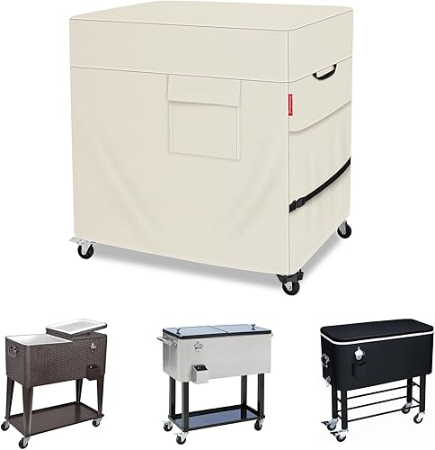 Porch Shield Cubierta impermeable para carrito de 80 cuartos de galón para la mayoría de enfriadores de fiestas de patio de hielo de hasta 34