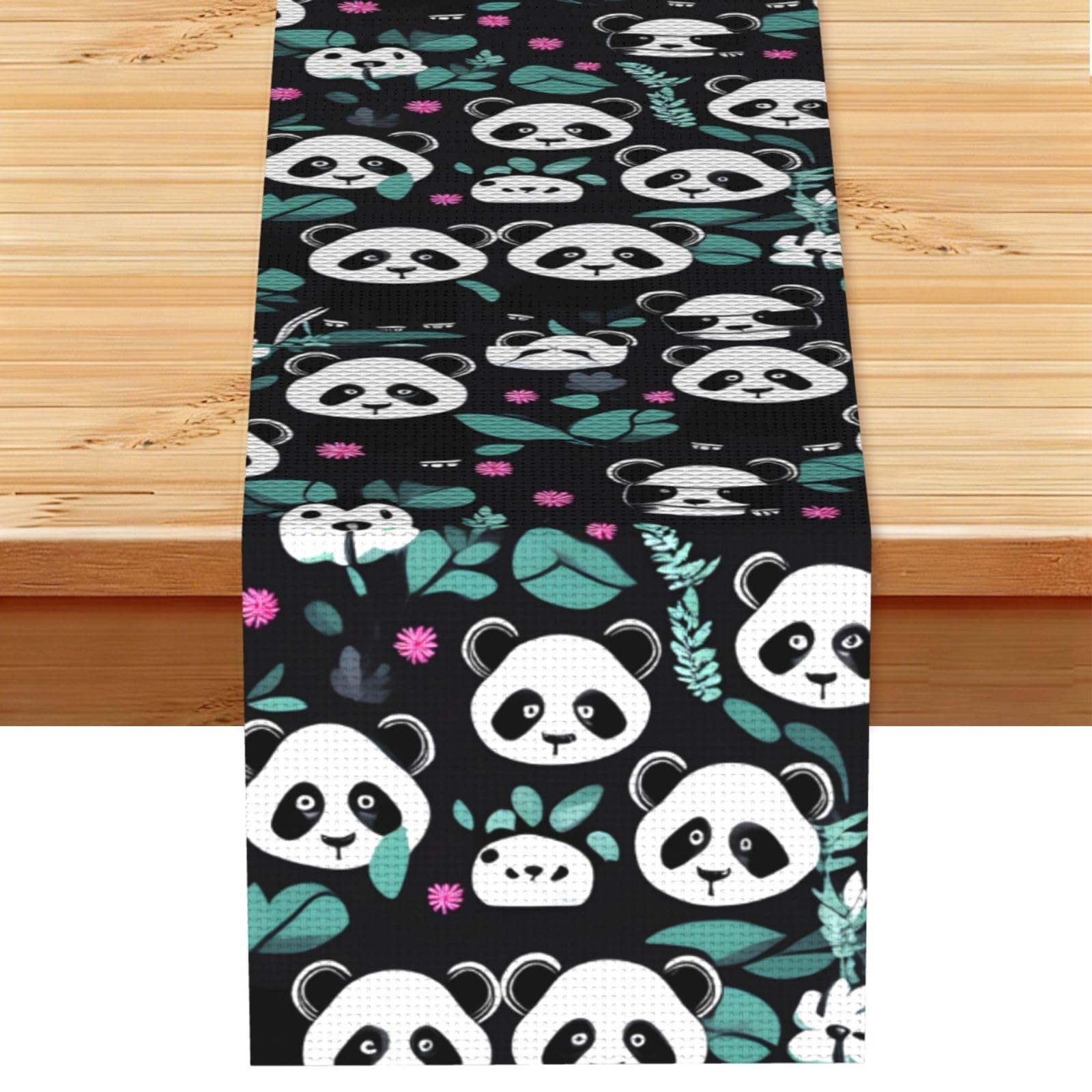 Panda cute face Table Runner 13x72 Inch Dining Decor