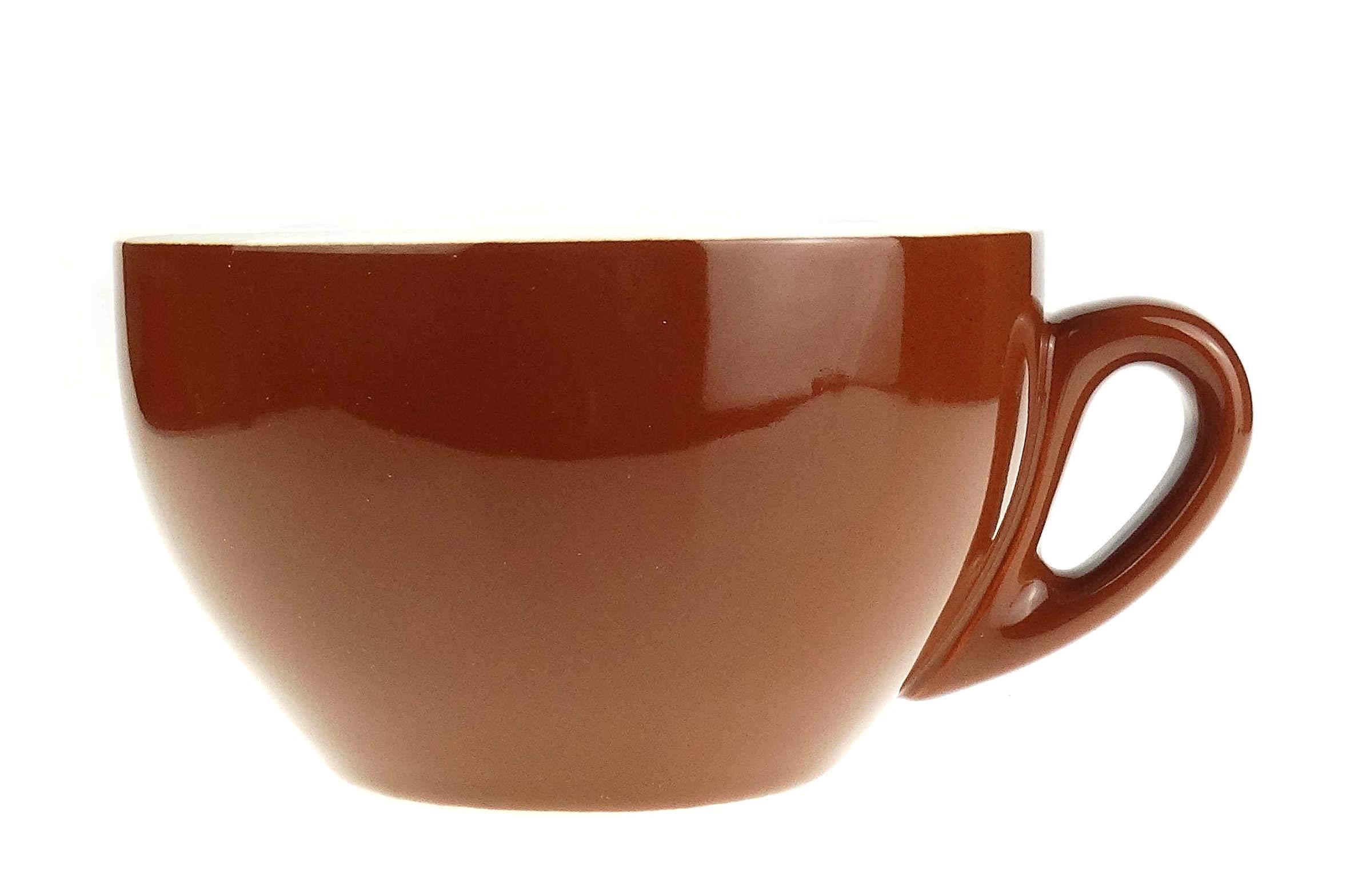 Nuova Point Große dickwandige Cappuccinotasse »Palermo« | mittelbraun | Füllmenge (bis zur Oberkante): 200 ml | 6 Tassen & 6 Untertassen