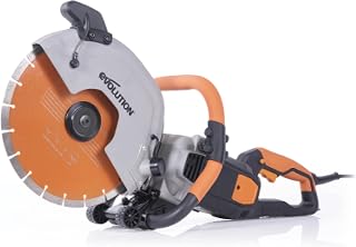 Evolution Power Tools R300DCT+ Disc Cutter, Concrete Saw, Cut Off Saw, For Cutting Concrete, Stone, Brick, Roof Tile & More - 2400W Motor, No Gas, 115mm Cut, Incl Premium Diamond Blade 300mm