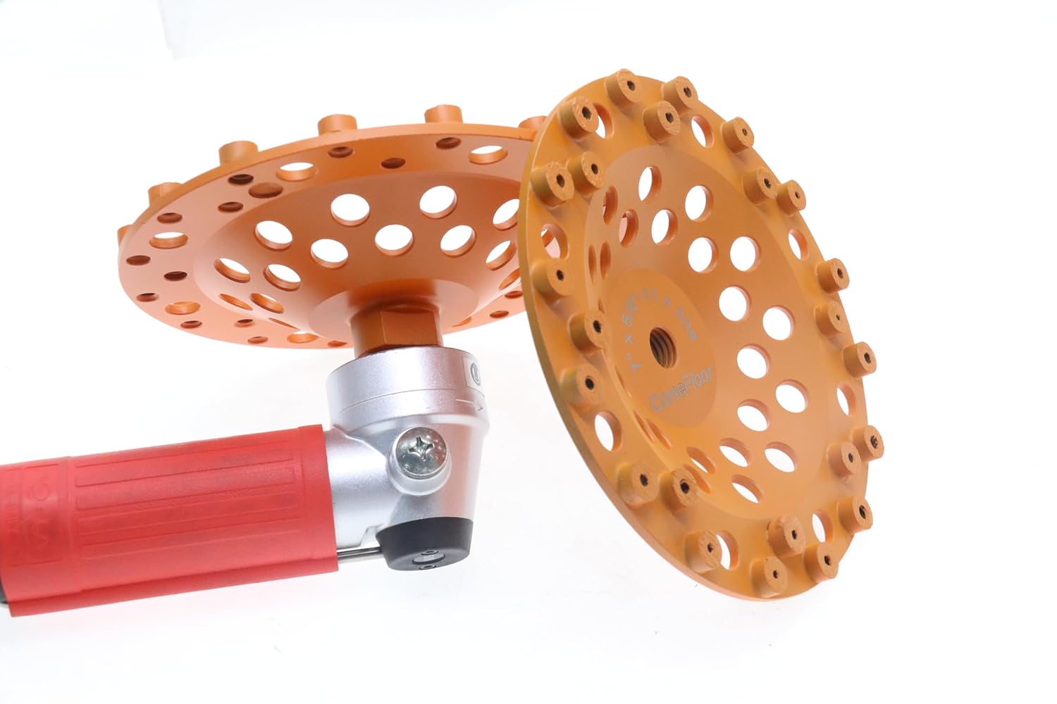Diamond Grinding Cup Wheel for Concrete Floor, Epoxy Coating Removal, 24 Honeycomb Dots Segments, 7 Inch 5/8”-11 Thread, 30 Grit