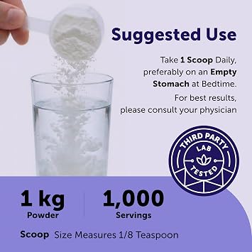 Micro Ingredients Glycine Powder, 1KG (2.2 Pounds), Glycine 1000mg Per Serving, Water Soluble and Product of USA