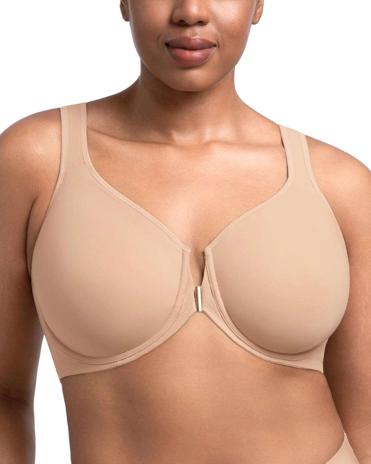 HSIA Posture Bras for Women - Front Closure Posture Corrector Bra Back Support Seamless Plus Size Tshirt Underwire Bra - Image 3