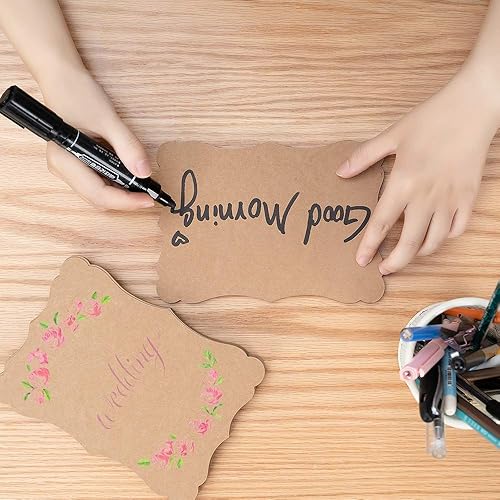 Miniatura 5 de Homtable Paquete de 50 tarjetas Kraft en blanco de cartulina, papel grueso, color marrón, tarjetas de felicitación para bricolaje, menús de tarjetas