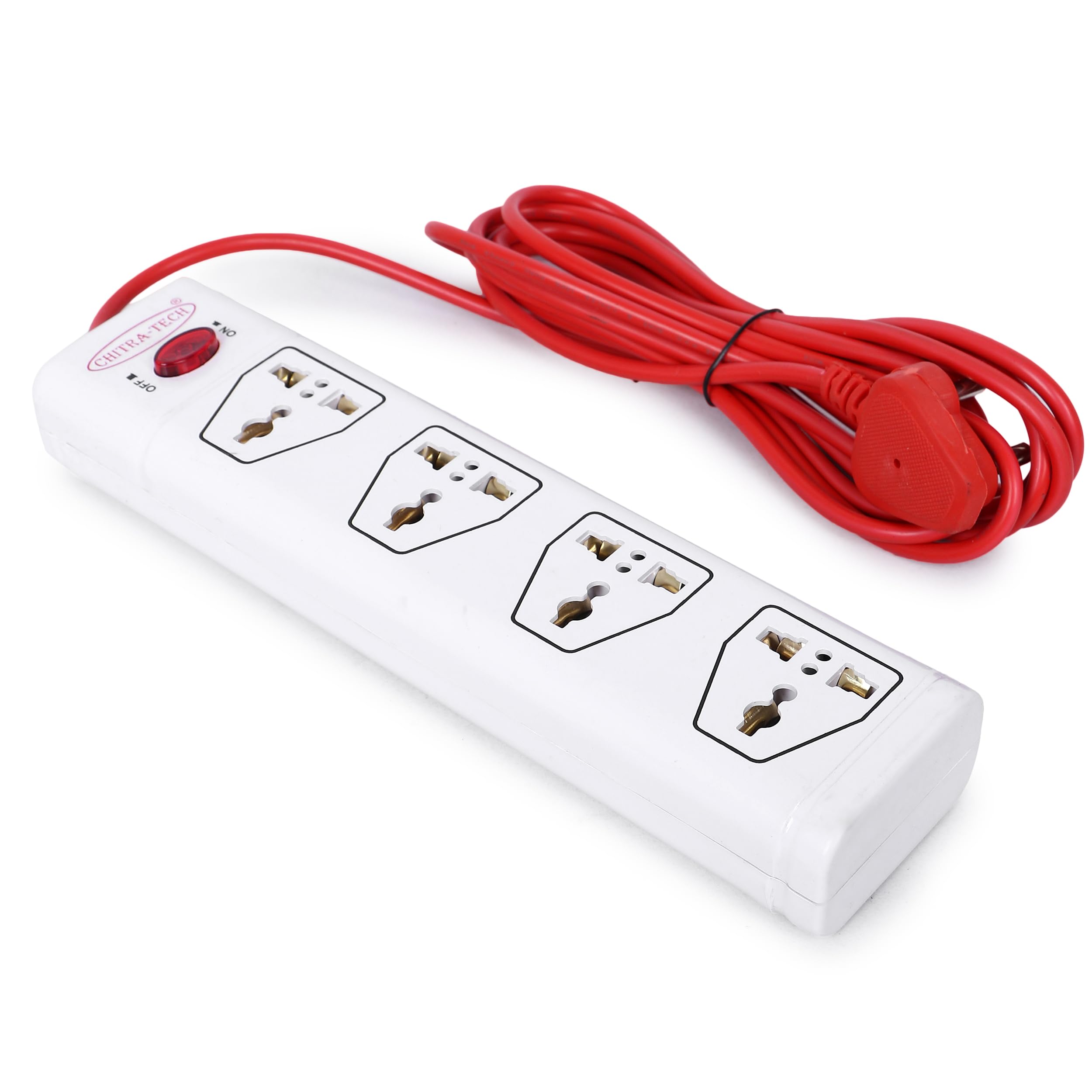 CT-Shine Extension Board 6Amp Output 250 Volts with 3.5 Mtr Extension Cord & Surge Protector | Master Switch, Safety Shutter, 4 International Sockets | Multi Plug Travel Adapter for Home Appliances-picture-22