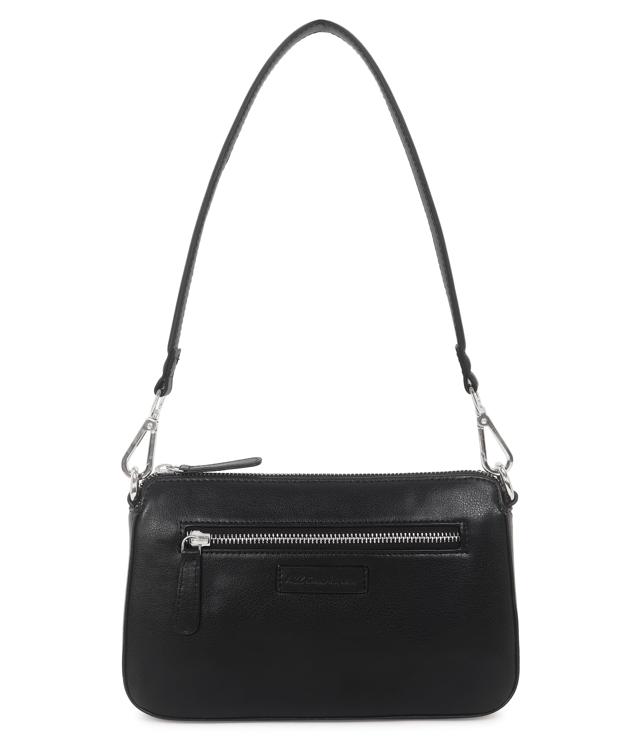 a2z club house Women's Faux Leather Shoulder Bag | Trendy Baguette Handbag with Front Zip Pocket | Lightweight Zip Closure Purse for Daily Use, Office, Travel & Casual.-picture-34