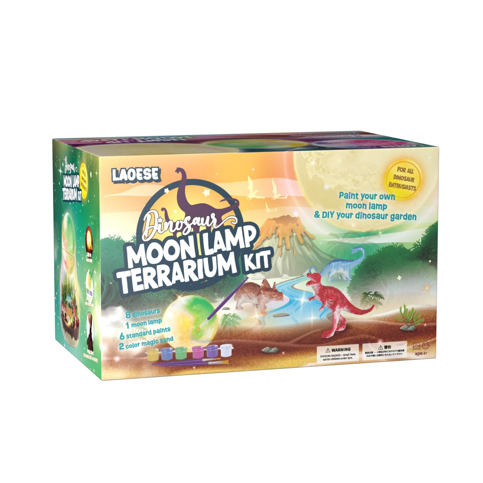 LAOESE Dinosaur Terrarium Kit with Moonlamp Painting Kit