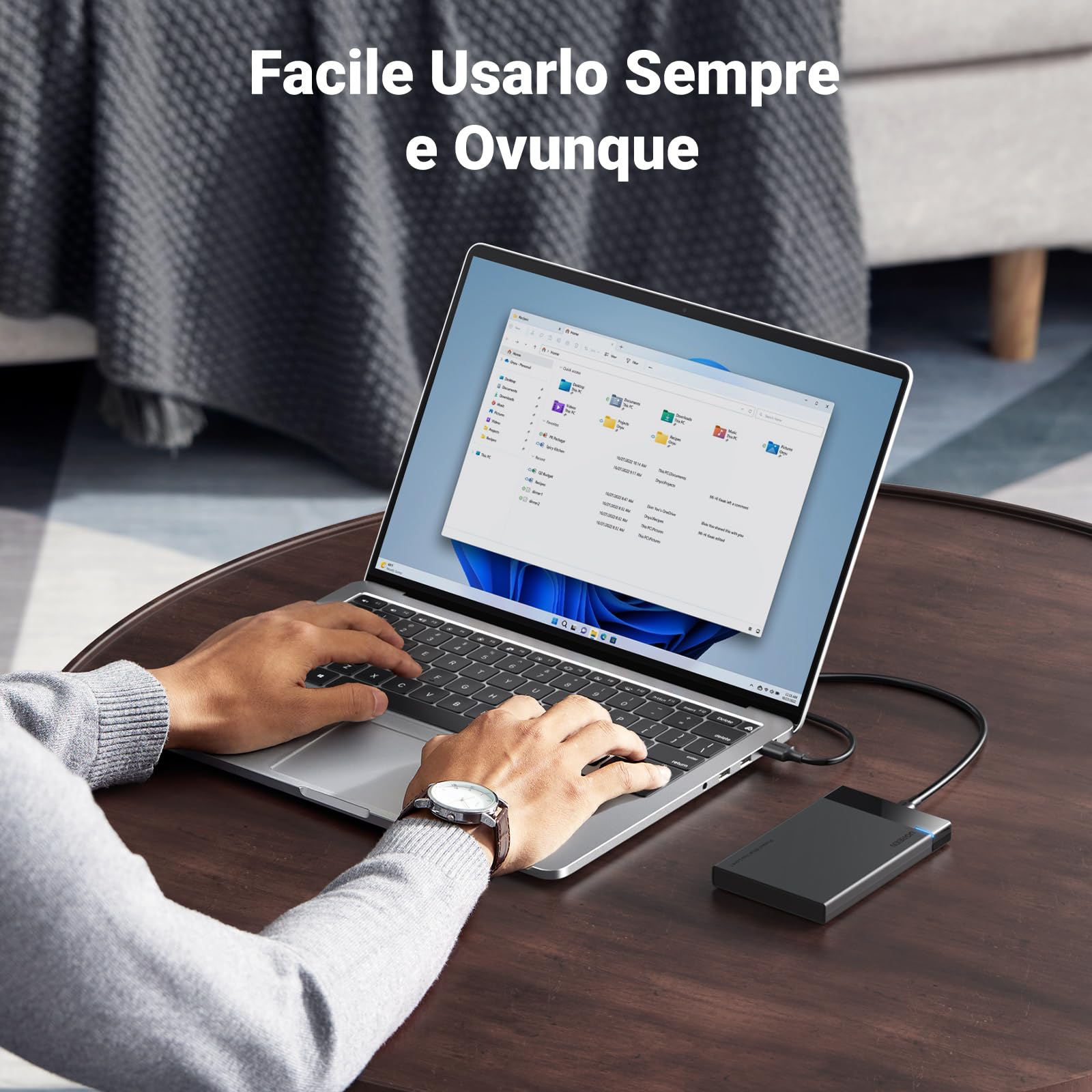 UGREEN Case Disco Rigido 2.5" USB C 3.1 Gen 2 UASP 6Gbps, Enclosure Hard Disk per 7mm 9.5mm SATA I II III HDD SSD Compatibile con WD Toshiba Seagate Hitachi, PS4, Xbox