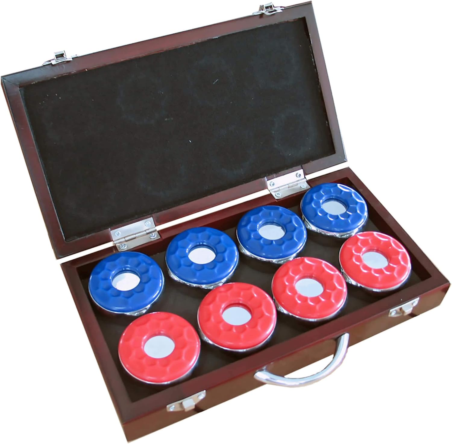 Carmelli NG1223 Shuffleboard Pucks in Wooden Box,