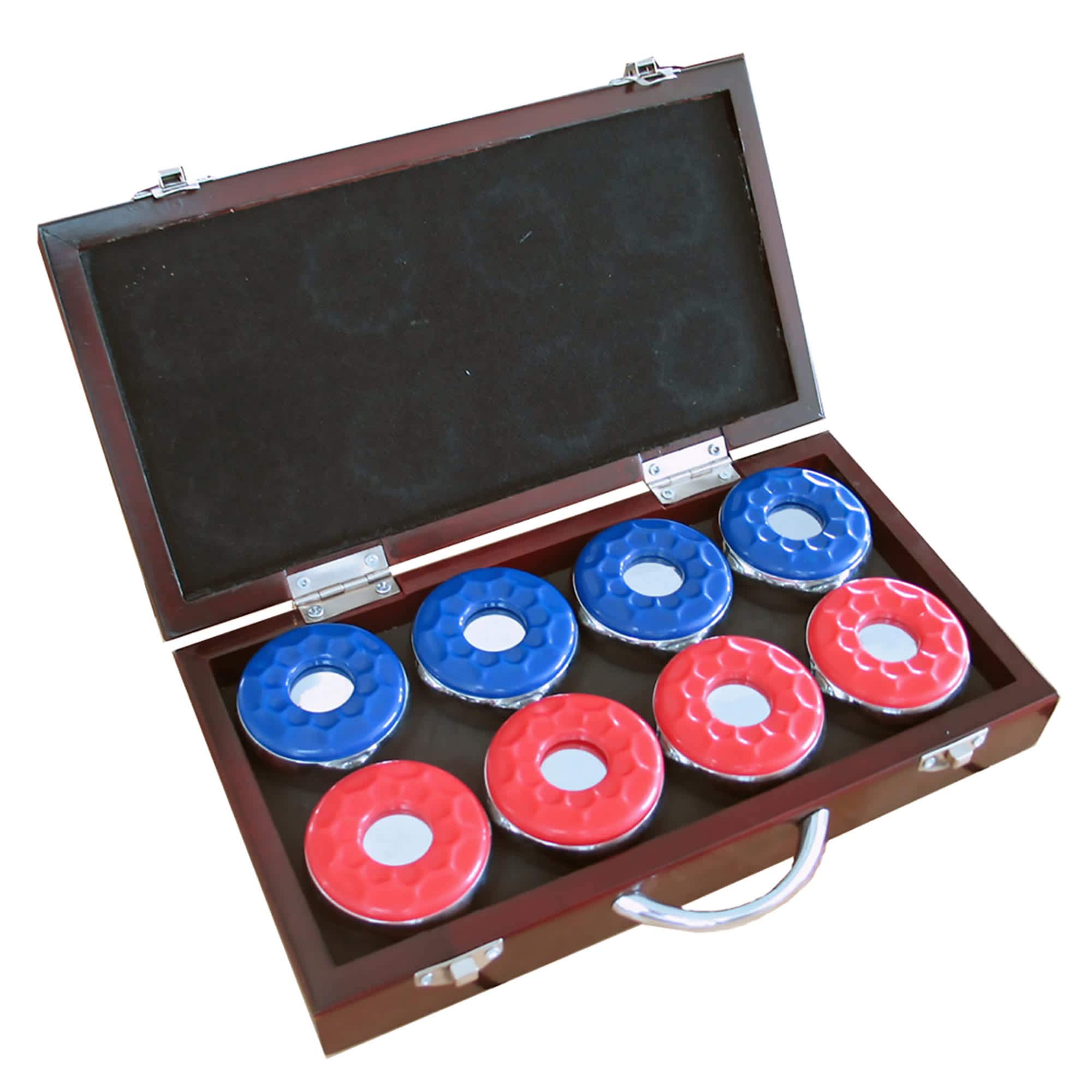 Carmelli NG1223 Shuffleboard Pucks in Wooden Box,