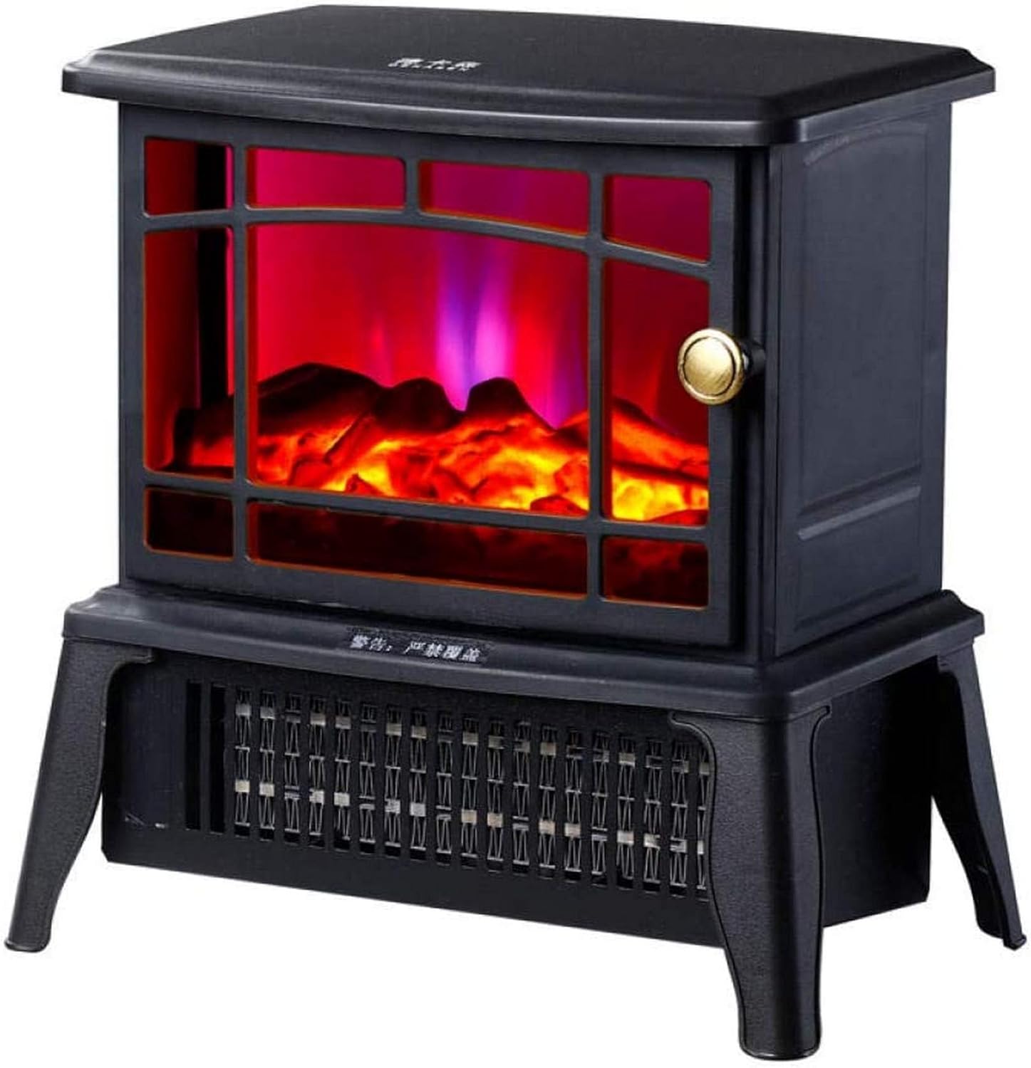 Electric Fireplace Flame Effect Electric Stove Small Fireplace Heater 3D Simulation Flame Heater Heater Energy-Saving Heater Desktop Desktop-Black