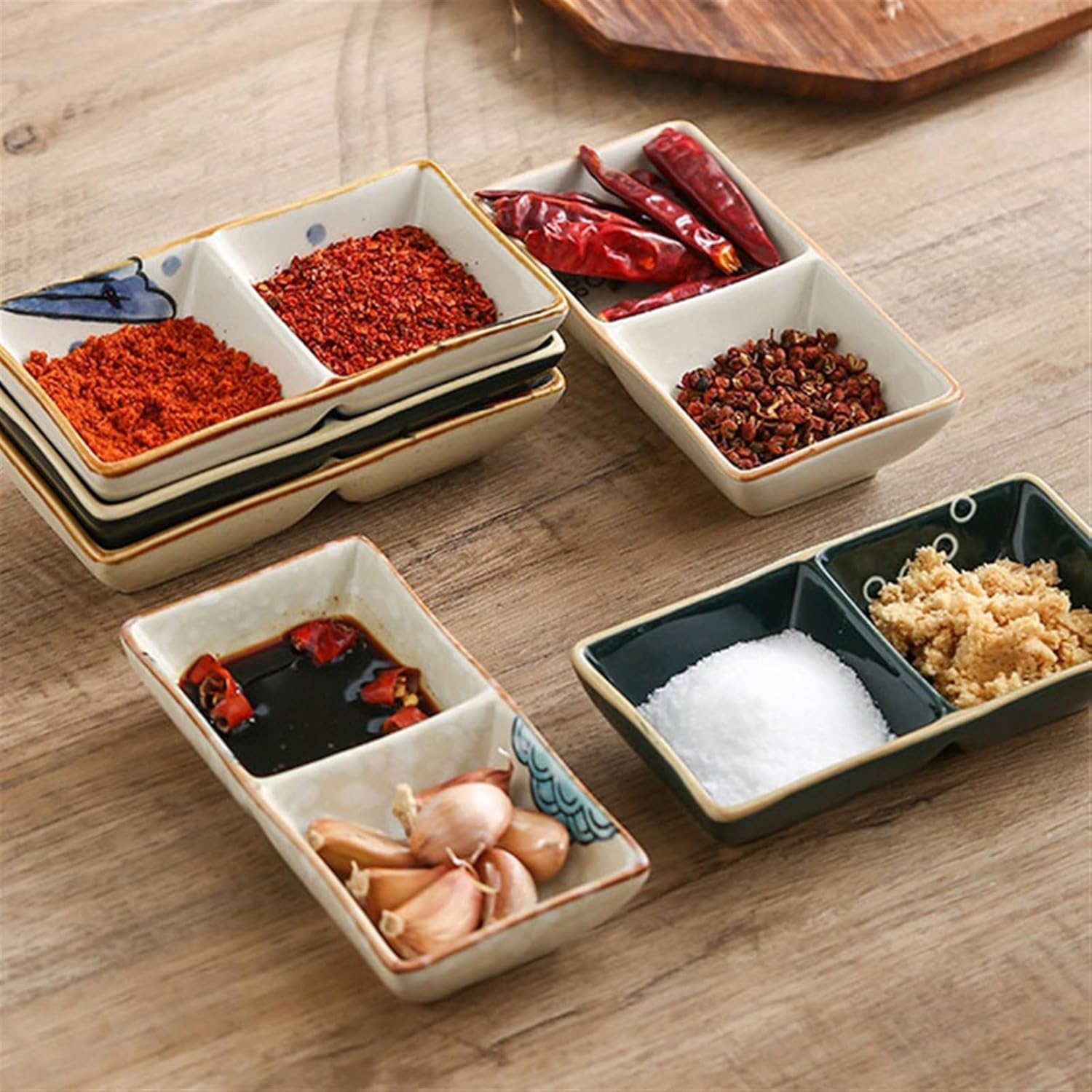 Soßenschale, 1 Stück Fachplatte Grillfleisch Gewürz Dip Hochtemperatur-Unterglasur-Keramikschüssel Snack(E)