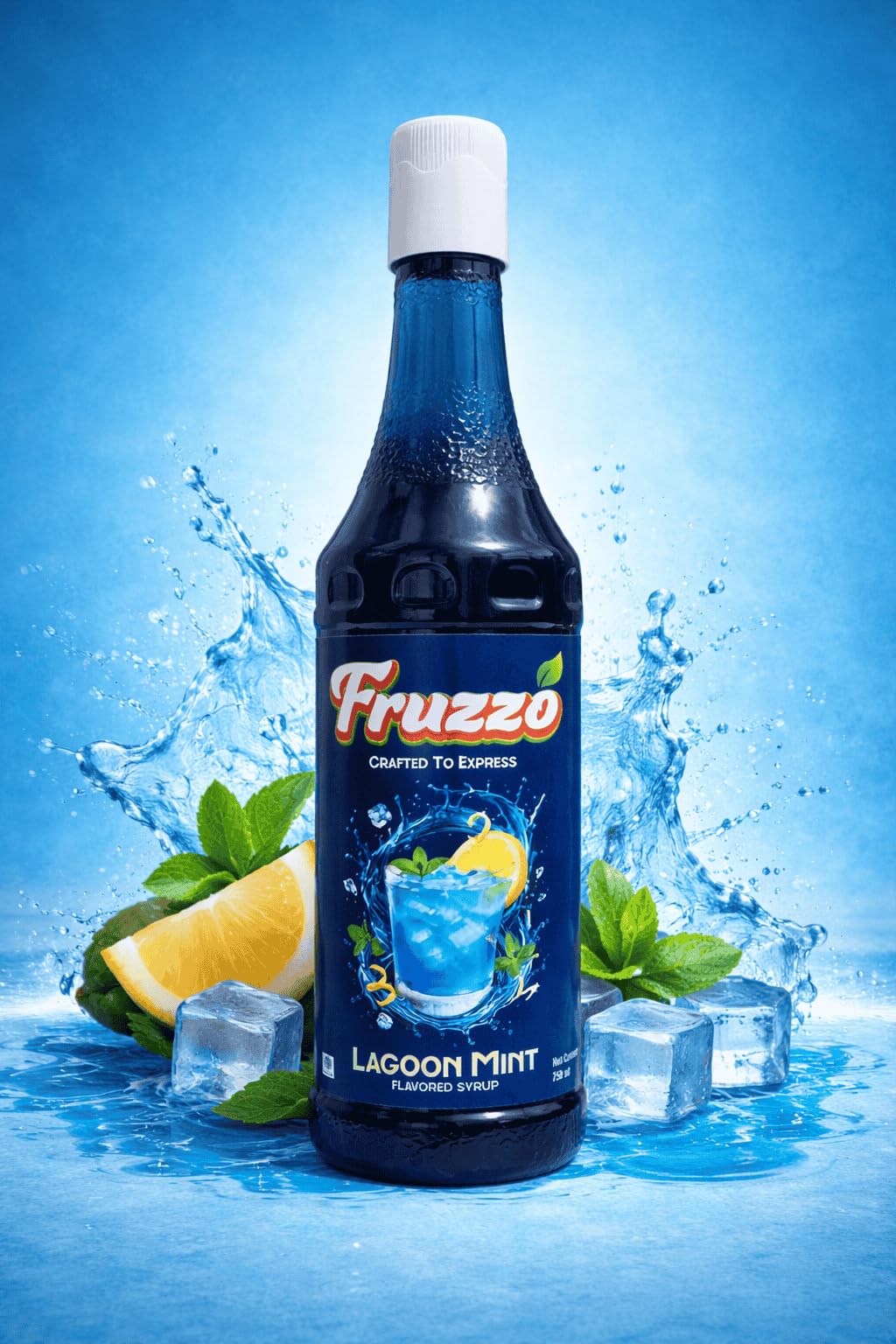 Fruzzo Lagoon Mint Flavoring Syrup, Cool & Refreshing Mint Flavour