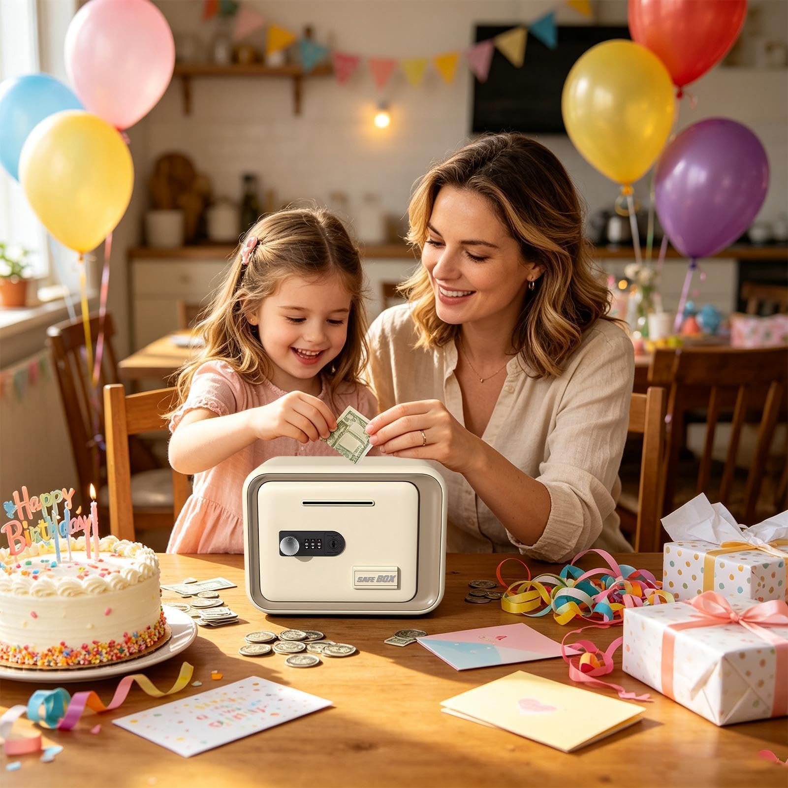 Kids Safe Spardose Geldbox mit Zahlenschloss für Kinder