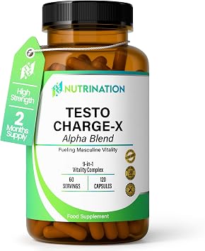Testosterone Supplements for Men | TestoChargeX Premium Testosterone Boosters Supplements with Ashwagandha, Fenugreek, Panax Ginseng, Shilajit & Zinc | 120 Vegan Capsules - Lab Tested
