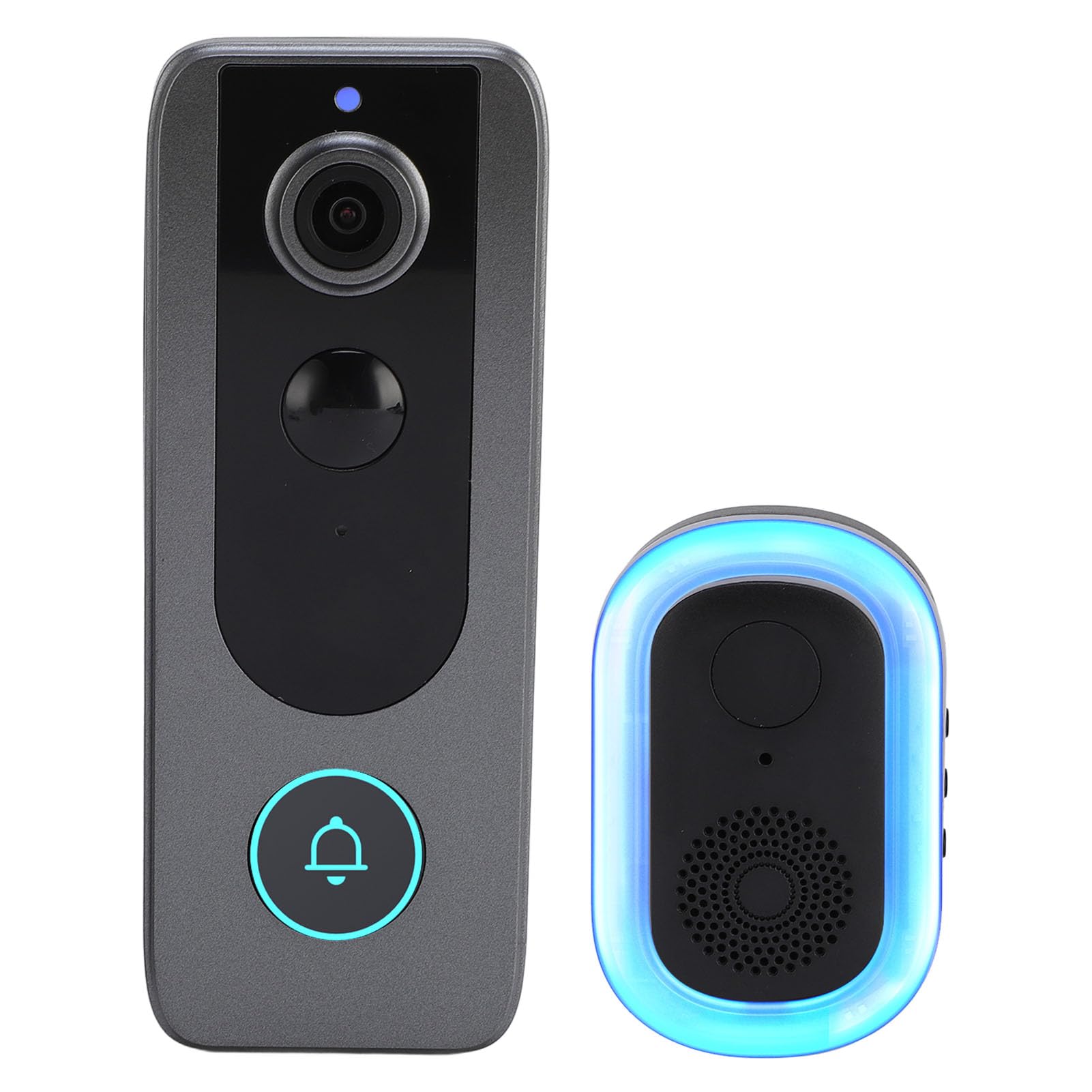Luocute Videocitofono WiFi 2.4G, HD 2K, Audio Bidirezionale | Rilevamento pacchi AI, convertitore vocale, visione notturna a colori, resistente alle intemperie IP65, archiviazione cloud