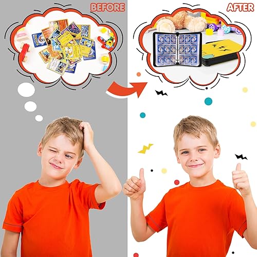 Miniatura 4 de Card Binder for Cards with Sleeves 9-Pocket 900 Cards Card Binder Holder Book Compatible Collection Gifts for Boys GirlsYellow