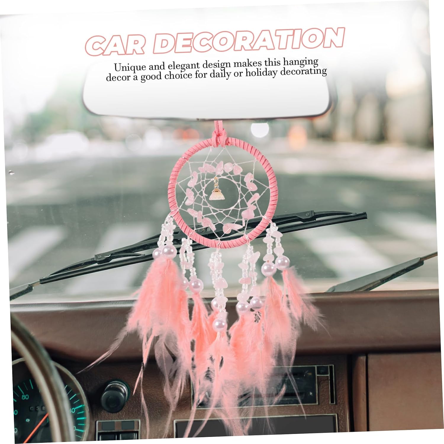 Alipis Dream Catcher Car Hanging Decor Elegant Pendant for Rearview Mirror Stylish Car Interior Charm Versatile Accessory for Home Office Use