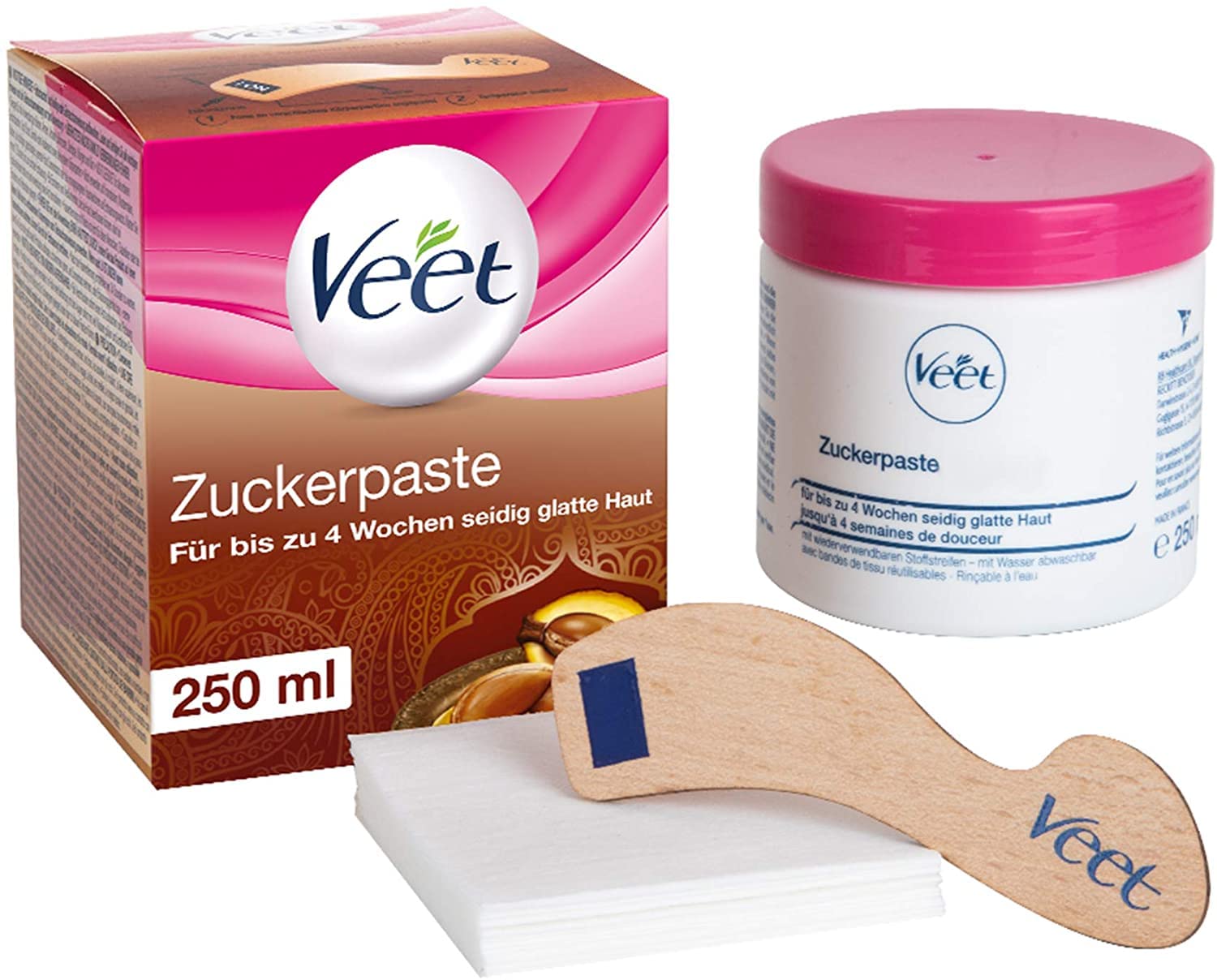 Sugaring Zuckerpaste zur Haarentfernung 6er Pack für spürbar glatte Haut für bis zu 4 Wochen Veet Zuckerpaste 6x250ml