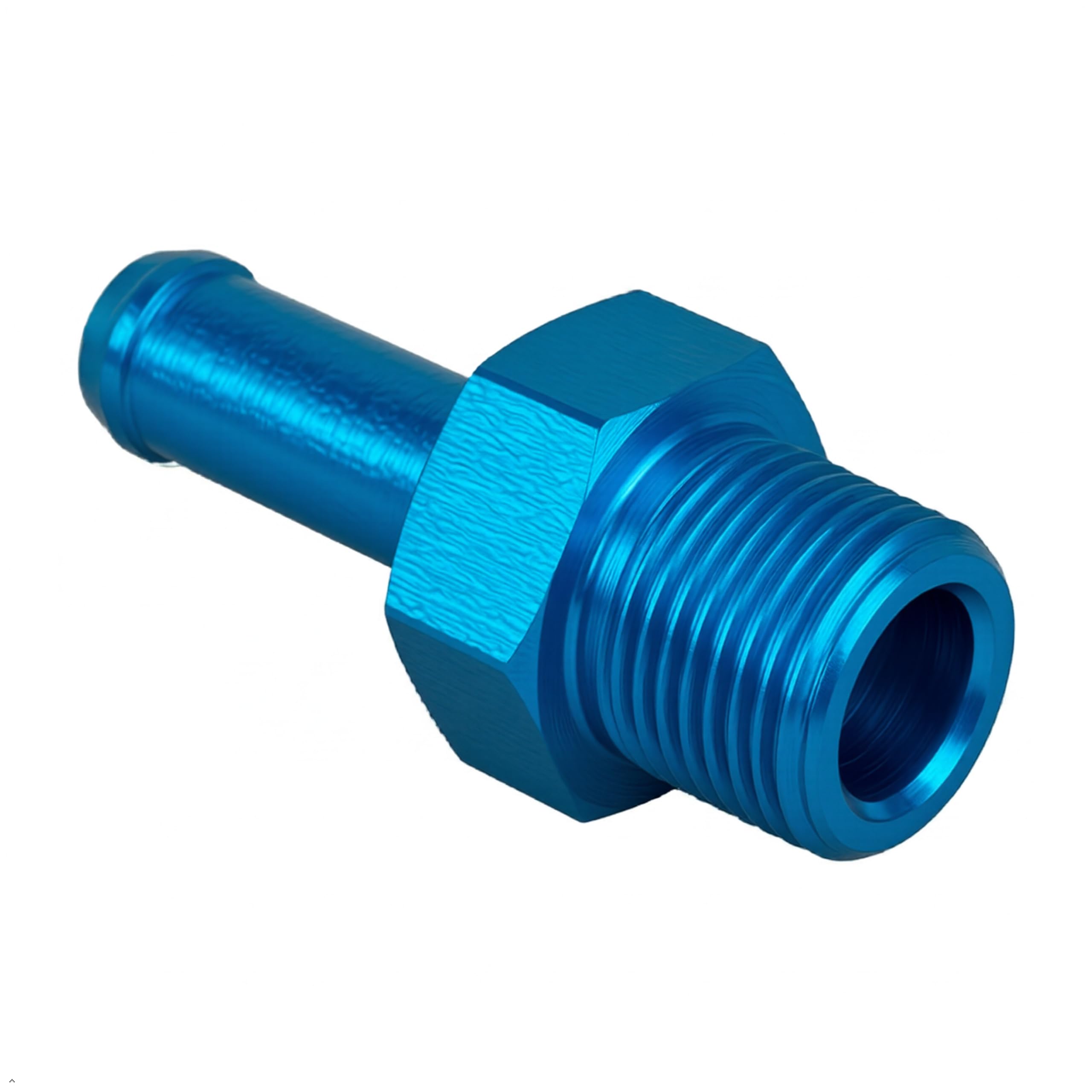 PrecisionGeek 1/8 NPT to 4mm 5mm Push-On Barb Fitting –Blue Anodised Aluminium Hose Tail Adapter for Vacuum Lines, Coolant, Air Systems, Fuel, DIY & Custom Automotive Applications