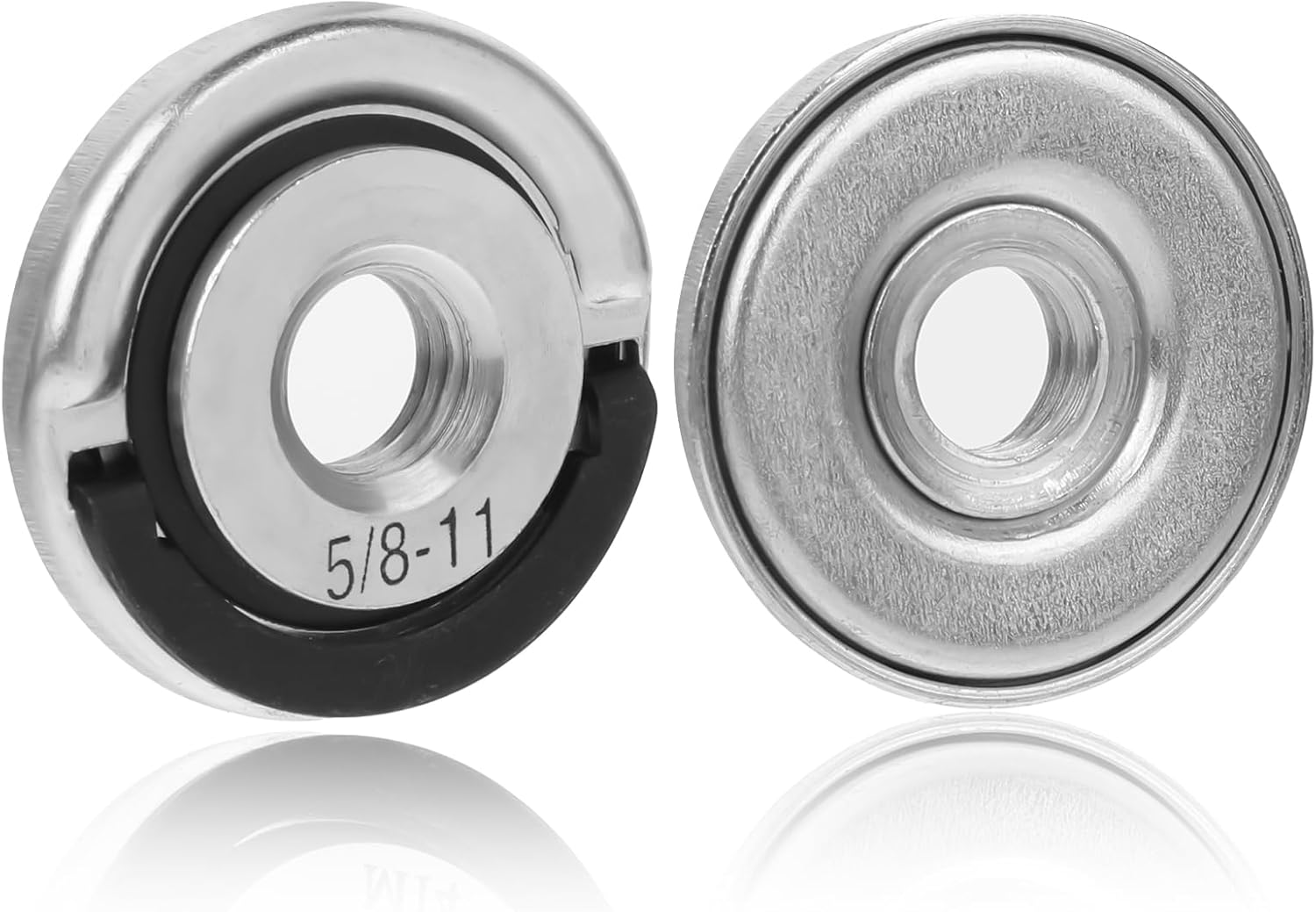 2Pcs Angle Grinder Flange Nuts, 5/8" -11 Quick Clamping Nuts Grinder Flange Locking Nut Metal Angle Grinder Nut for Replacement/Fixing Cutting Discs(1.77 Inches in Diameter)