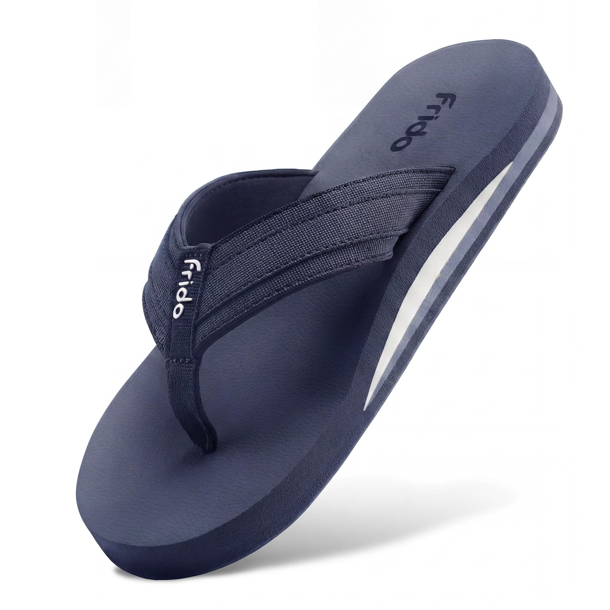 Frido Cloud Comfort Arch Support Slippers for Women & Men | Orthopedic Soft Home Chappal - Unisex Slipper| House Slipper with Anti-Skid Sole for Home Use & Casual (UK-8), Navy Blue