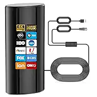 1600+ Miles Digital TV Antenna, Antenna for Smart TV, Portable HD Antenna Indoor, Supports 4k Indoor Full Hd Smart Tv-36ft Coax HDTV Cable (Black)