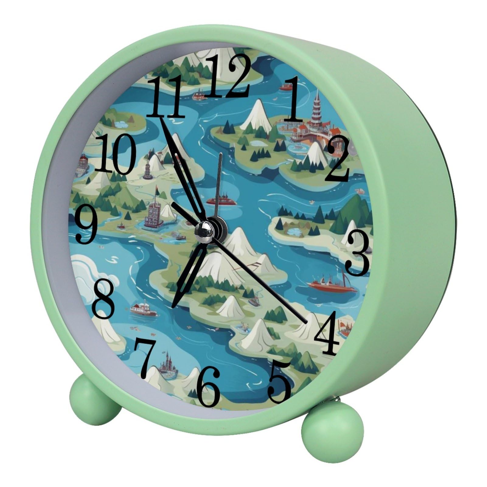 etoenbrc Battery Operated Clock Slient Plastic Table Clock Battery Operated Bedside Alarm Clock with Light for Bedroom Living Room(Color323)