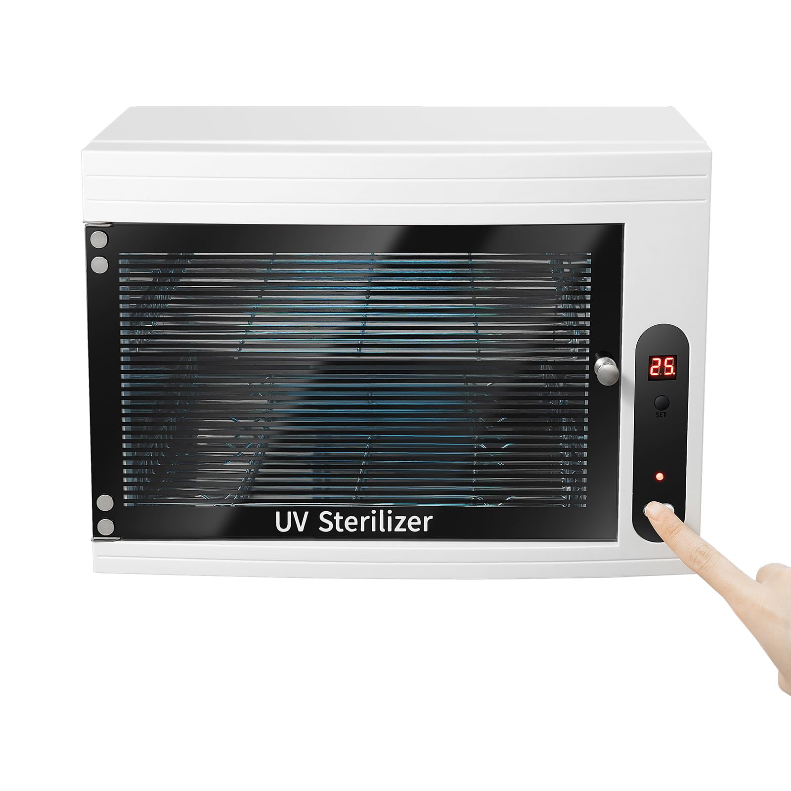 MINRS Sterylizator UV 10 l, duży sterylizator do narzędzi do paznokci, wielofunkcyjny środek do czyszczenia paznokci, sterylizator z ustawieniem timera i ekranem LED, do salonu fryzjerskiego, spa,