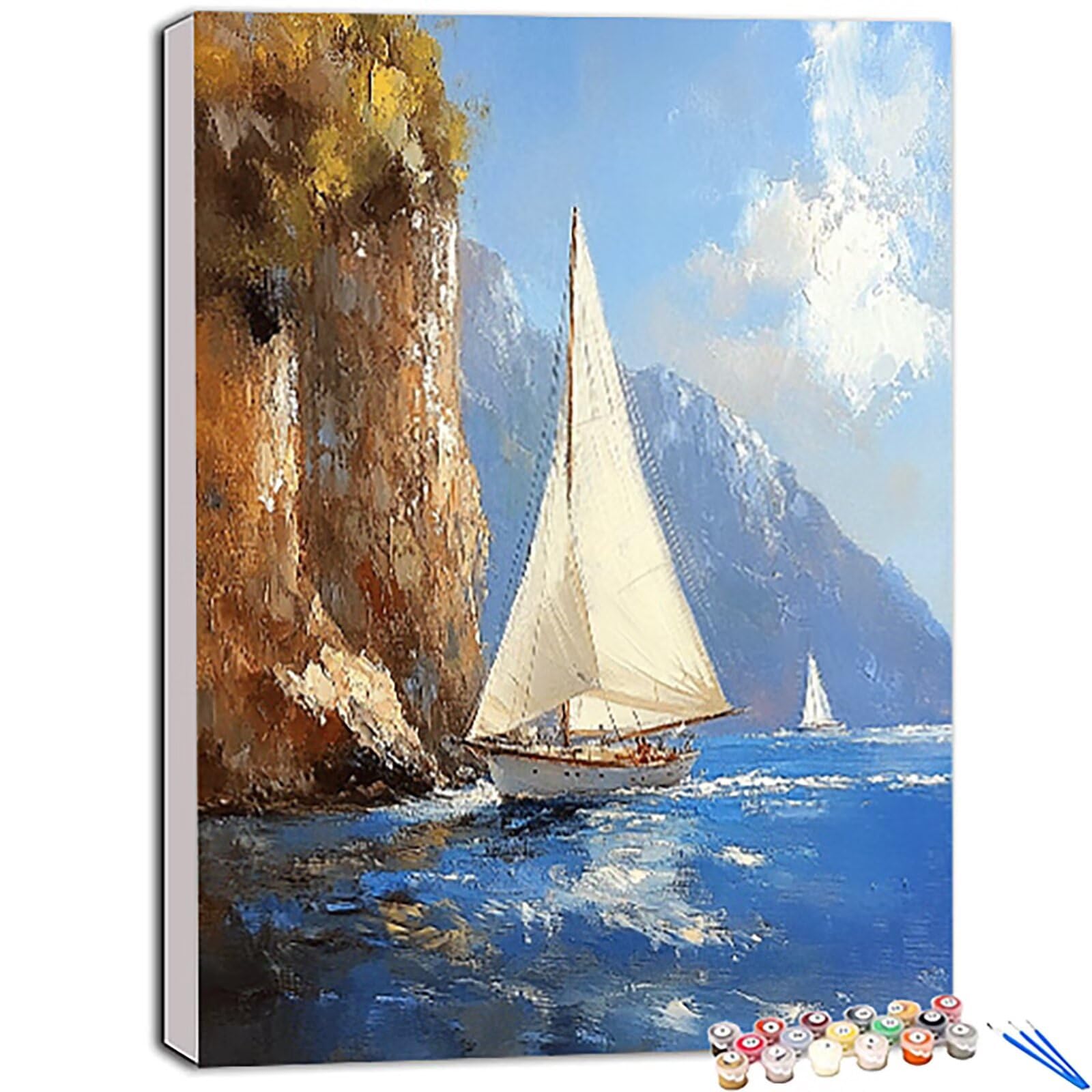 Paint by numbers 海洋生物 ペイントバイナンバ DIY 塗り絵 数字