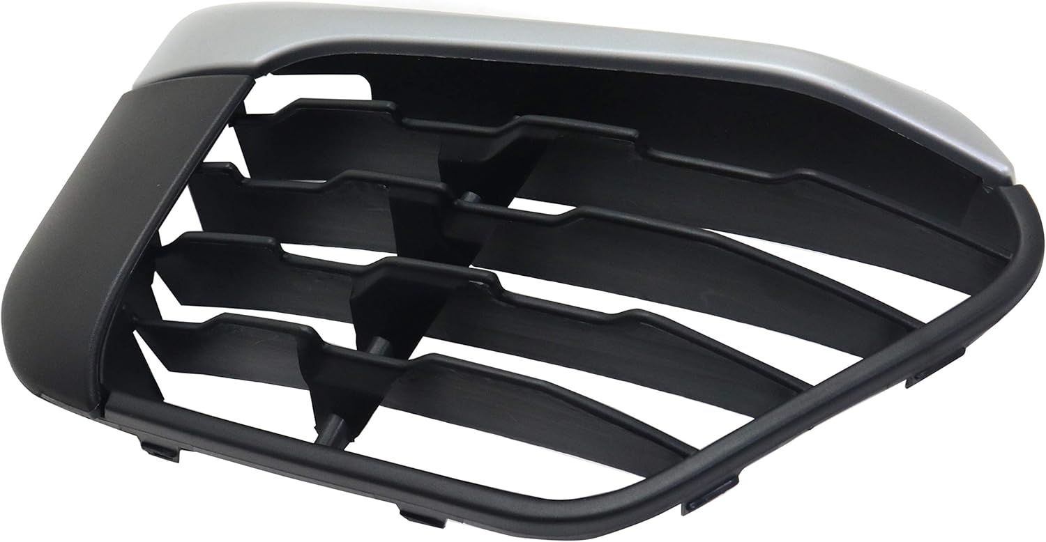 Garage-Pro Front Bumper Grille Compatible with BMW X1 2016-2018 Passenger Side Outer Textured Black with Chrome Molding