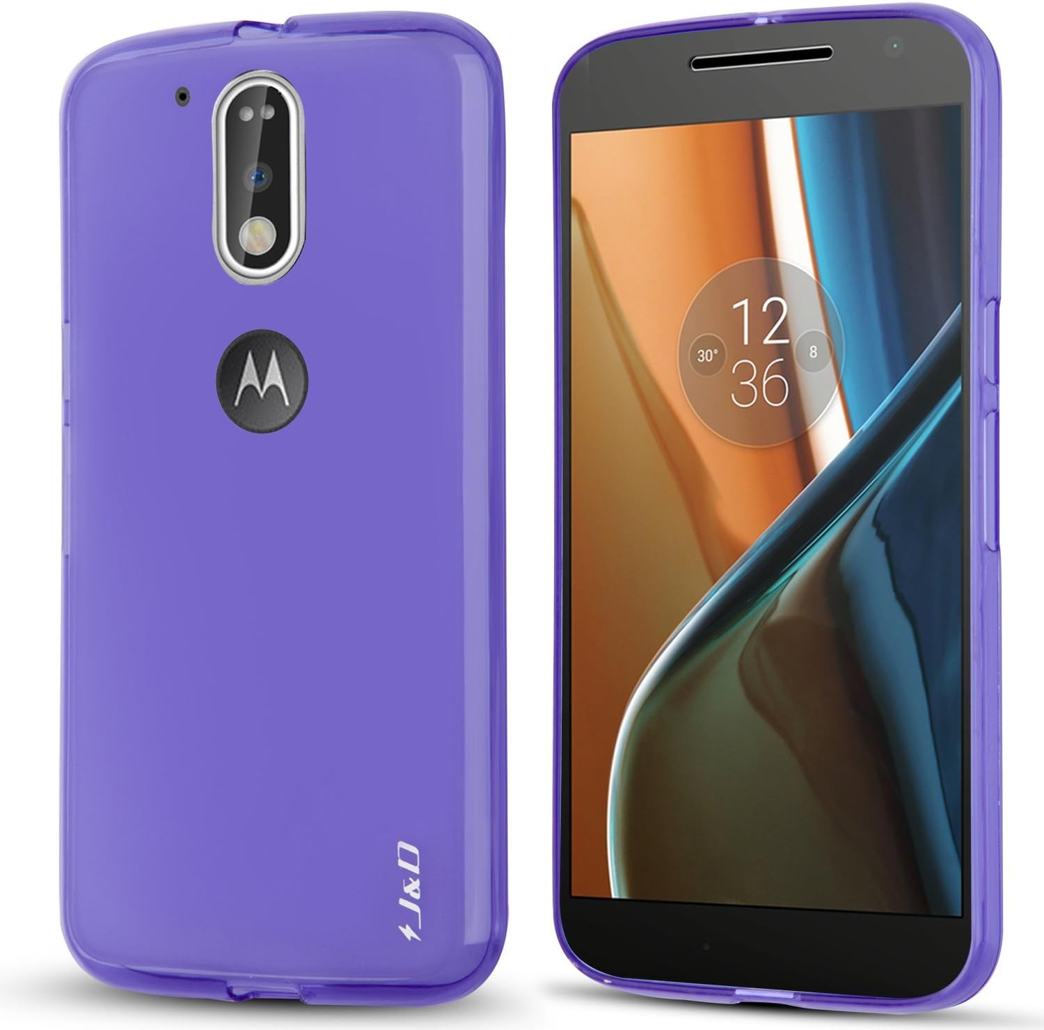 J&D Case Compatible for Moto G4 Plus/Moto G4 Case, Drop Protection Slim Cushion Shock Resistant Protective TPU Slim Case for Motorola Moto G4 Plus Bumper Case, Not for Moto G4 Play, Purple